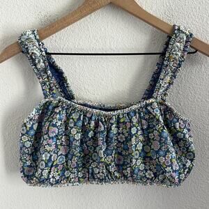 American Eagle Floral Coquette Mini Crop Stretch Strap Double Layered Large